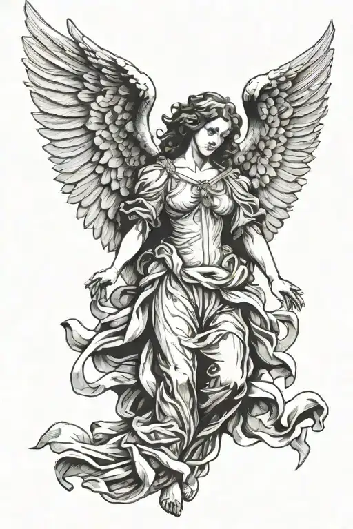 renaissance angel tattoo design idea