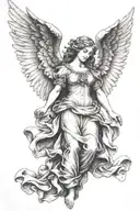 renaissance angel tattoo design idea