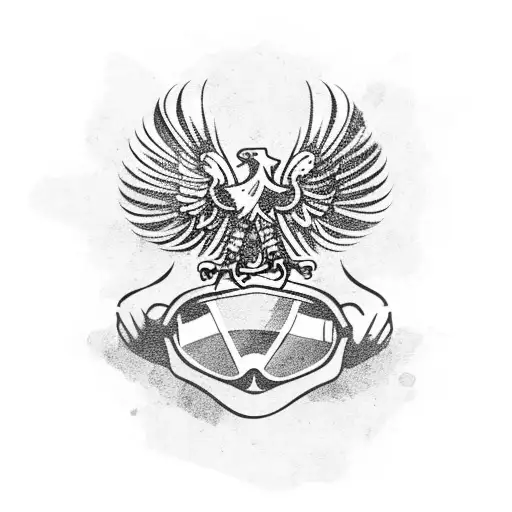 Polish eagle holding a beer mug wear sunglasses and smoke a joint tattoo design idea