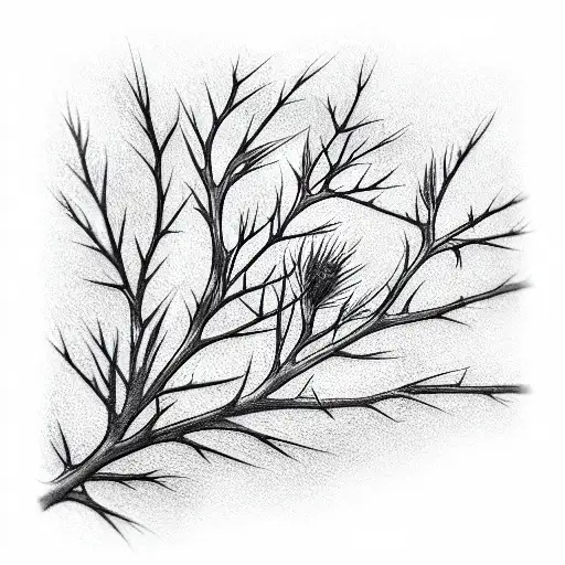 thorn branch tattoo design idea