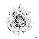 snake with roses tattoo design idea