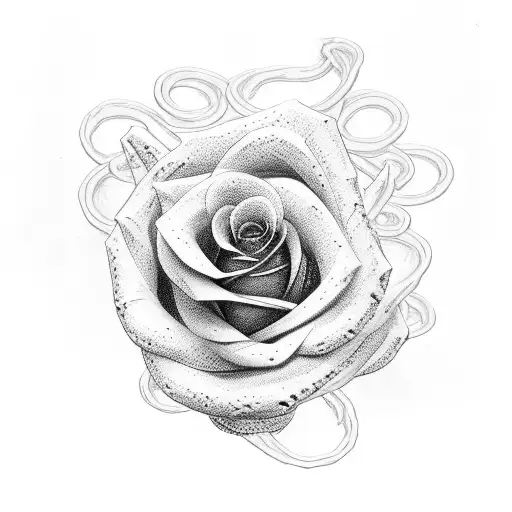 rose and snake tattoo design idea