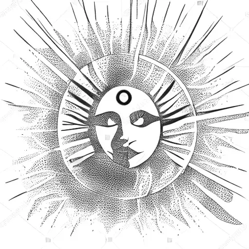 lonely traveller sunset tattoo design idea