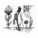 lonely traveller  tattoo design idea