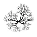 Tree on the branches of a mask with emotions tattoo design idea