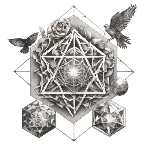 metatron cube tattoo design idea