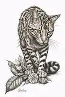 orange cat  tattoo design idea