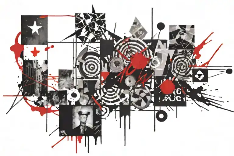 political Science and law scales tattoo design idea