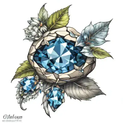 stone sapphire gemstone Allyn tattoo design idea