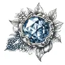 stone sapphire gemstone tattoo design idea