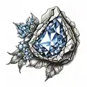 stone sapphire gemstone tattoo design idea