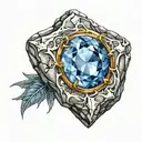 stone sapphire gemstone tattoo design idea