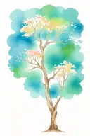 A Ceiba tree with 4 branches representing me, my husband, my daughter and son. tattoo design idea