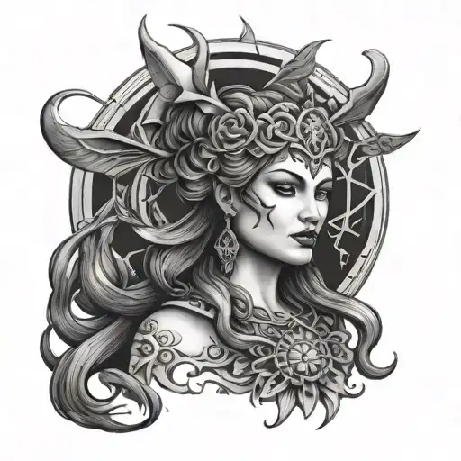 Hecate goddess of magic tattoo design idea