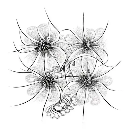 spider lilies tattoo design idea