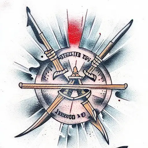 old school weapon tattoo design idea