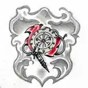 mace on a chain old school tattoo design idea