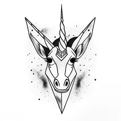 unicorn  skateboard tattoo design idea