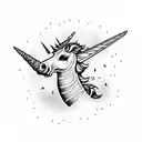   skateboarding unicorn tattoo design idea