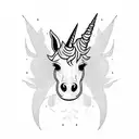   skateboarding unicorn tattoo design idea