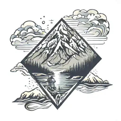 mountains alaska tattoo design idea