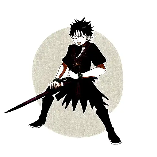 black clover asta sword and grimoire tattoo design idea