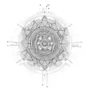 knee dot geometric tattoo design idea