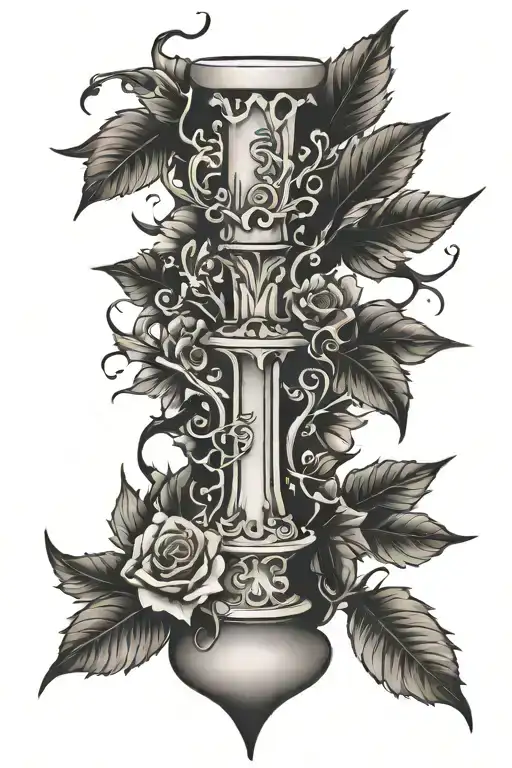 candlestick inside the thorn bush tattoo design idea