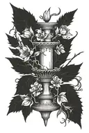 candlestick inside the thorn bush without flowers tattoo design idea