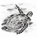 Planet Earth Travel Sea Turtle tattoo design idea