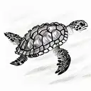Planet Earth Travel Sea Turtle tattoo design idea
