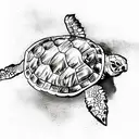 Planet Earth Travel Sea Turtle tattoo design idea