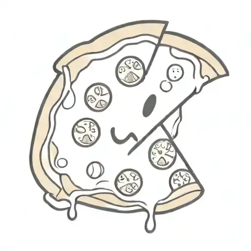 cheesy pizza slice smiley face pepperoni tattoo design idea