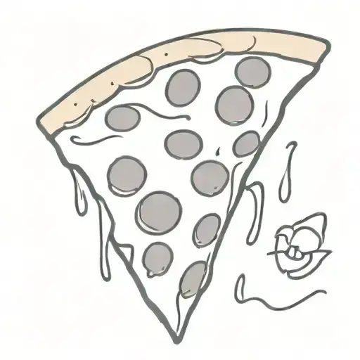 cheesy pizza slice smiley face pepperoni tattoo design idea