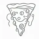 cheesy pizza slice smiley face pepperoni tattoo design idea