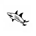 Shark with shaded fins and tale tattoo design idea