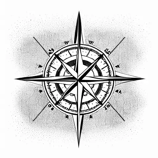 Compass tattoo design idea