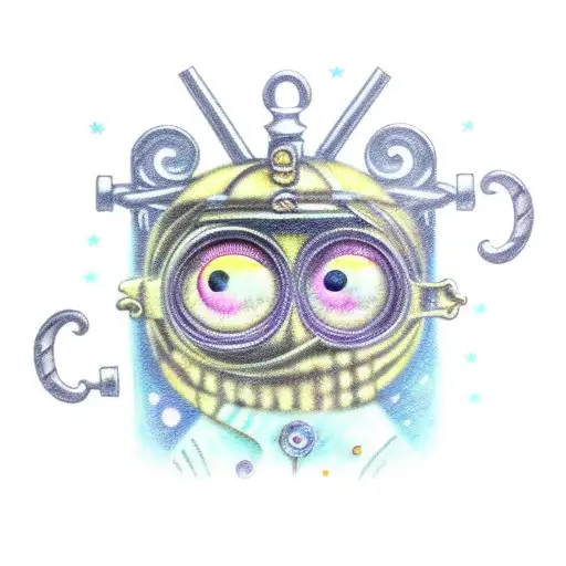 coraline moon lock and key tattoo design idea