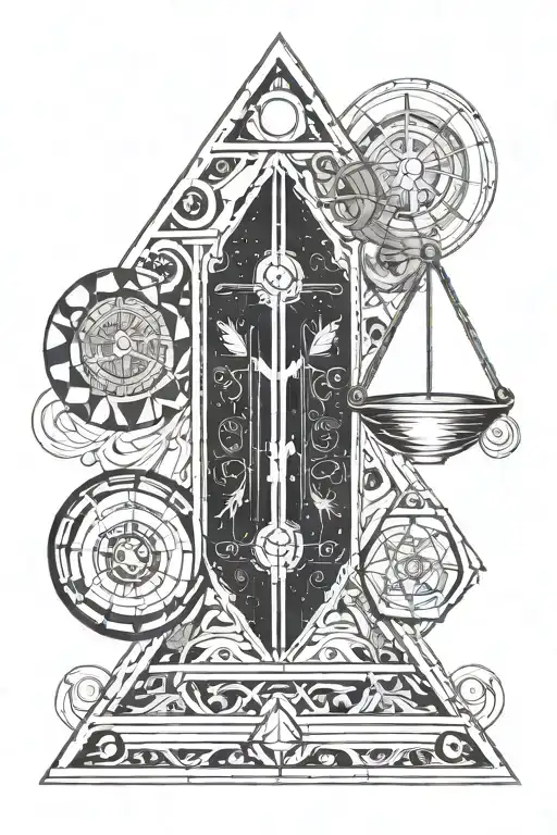 Libra and Aquarius symbol intertwined tattoo design idea