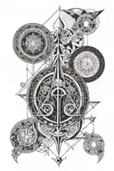 Libra and Aquarius symbol incorporated tattoo design idea