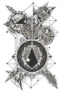 Libra and Aquarius symbol incorporated tattoo design idea