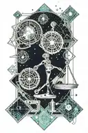 Libra and aquarius constellation merging together tattoo design idea