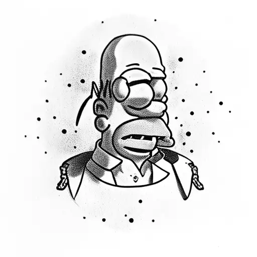 Homer Simpson and a venetian carnival mask tattoo design idea