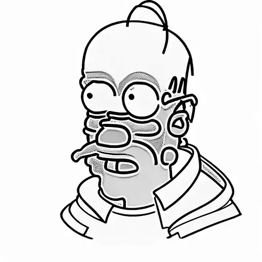 Homer Simpson and a venetian carnival mask tattoo design idea