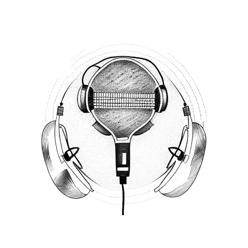 guitar and mic tattoo design idea