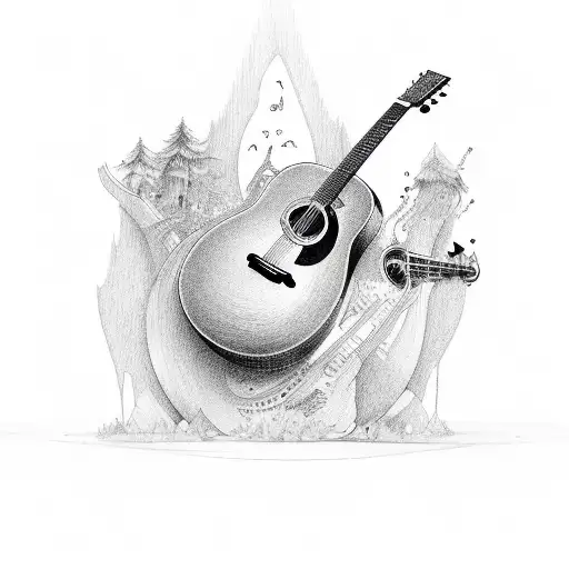 guitar and sing tattoo design idea
