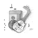 guitar and sing tattoo design idea