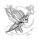 firefly with  alphabet "a, V, s" tattoo design idea