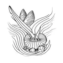 firefly with  alphabet "a, V, s" tattoo design idea