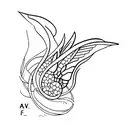 firefly with  alphabet "a, V, s" tattoo design idea